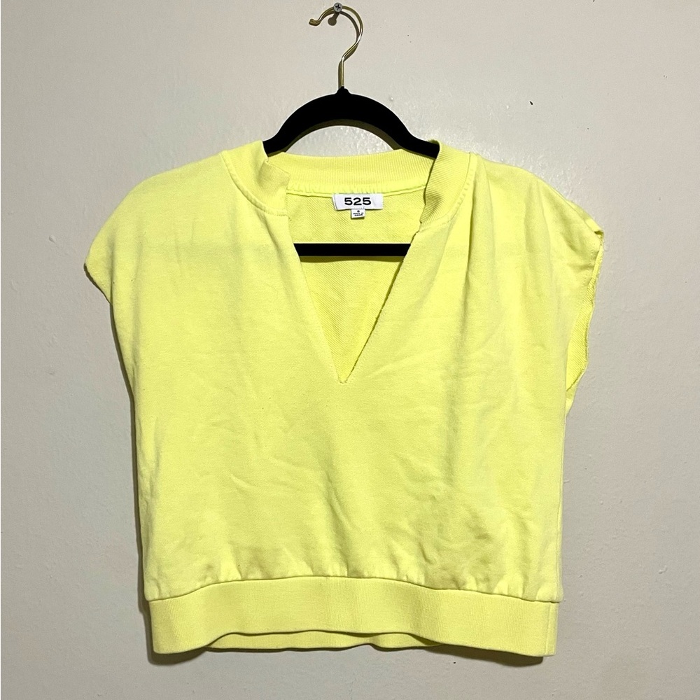 525 America Lemon V-Neck Crop Top